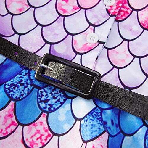 RAISEVERN Petite Ladies Girls Vestidos Cuello de Cobertura púrpura Vestido de Fiesta Vestido de Noche Sin Mangas hasta la Rodilla Midi Vestido de Tirantes 10-11 años Sirena