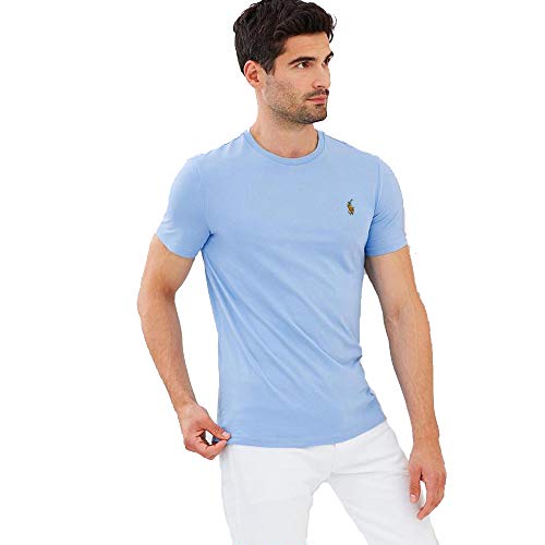 Ralph Lauren Camiseta Basica para Hombre Custom Slim Fit (XXL, Sky Blue)