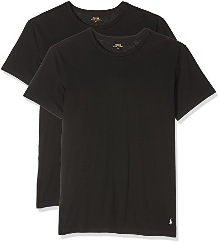 Ralph Lauren - Camiseta para hombre, Pack x 2, Negro (2Pk Polo Black/Polo Black), Small