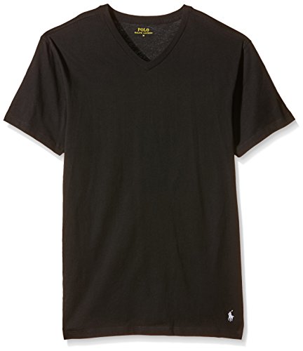 Ralph Lauren - Camiseta para hombre v neck, Negro (2Pk Polo Black/Polo Black), Medium