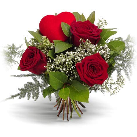 Ramo 3 rosas rojas - Flores naturales a domicilio en 24h - Flores frescas - Regalo ENAMORADOS día de San Valentín
