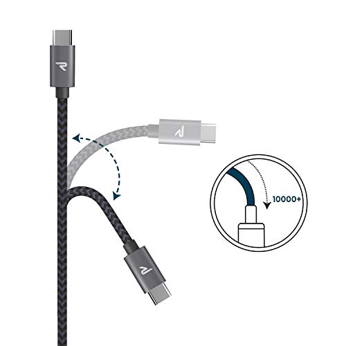 Rampow Cable USB Tipo C a USB A 3.0 Cable USB C Nylon Duradero-Garantía de por Vida-[USB C 3.1 Gen 1] Compatible con Samsung Note 9/S9/S8, HTC 10/U11/U12+, LG G5/G6, Sony Xperia XZ-Gris Espacial 2M
