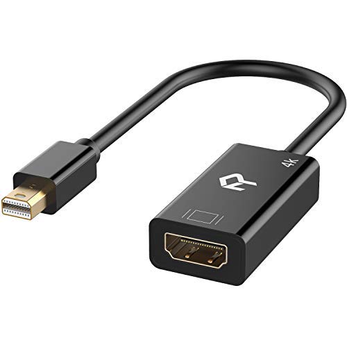 Rankie Adaptador Mini Displayport (Mini DP) (Thunderbolt) a HDMI, 4K Convertidor, Negro