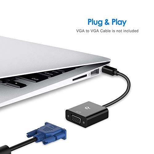 Rankie Adaptador Mini DisplayPort (Thunderbolt) (Mini DP) a VGA, 1080P, Negro