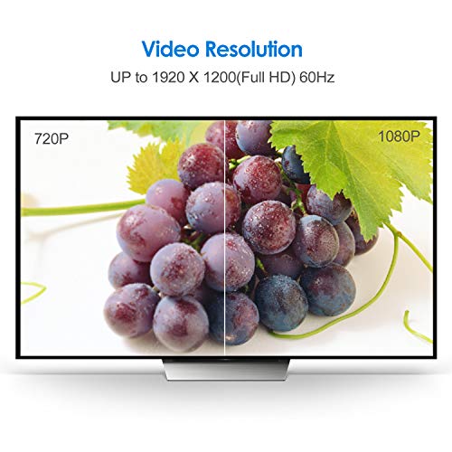 Rankie Adaptador Mini DisplayPort (Thunderbolt) (Mini DP) a VGA, 1080P, Negro