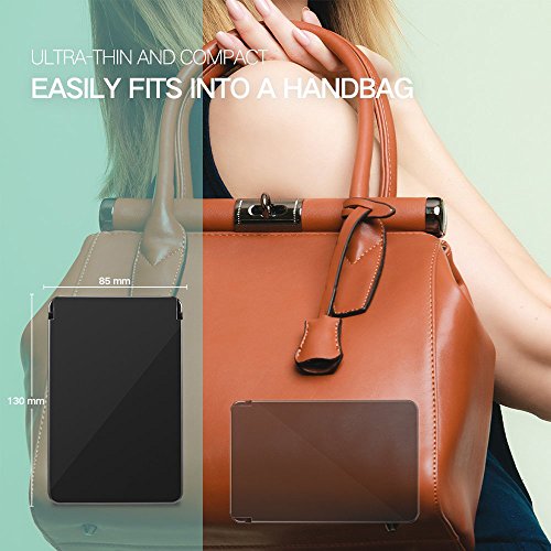 Rantizon LED Portátil Plegable Espejo Cosmético de Aumento 1X & 2X Pantalla Táctil con Iluminación Ajustable Espejo de Bolsillo con Doble Cara para Maquillaje Afeitado o Viaje