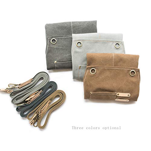 RAPORN Delantal de Vaquero Hosteleria Ajustable, Delantal Barbero Profesional Vintage Hombres y Mujeres con Bolsillos Grandes, Delantal Vaquero Camarer Ropa de Trabajo Delantal Peluquero (Marrón)