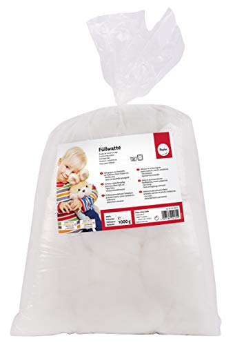 Rayher Relleno algodón, Altamente frisado,Copos, Blanco, 1 kg