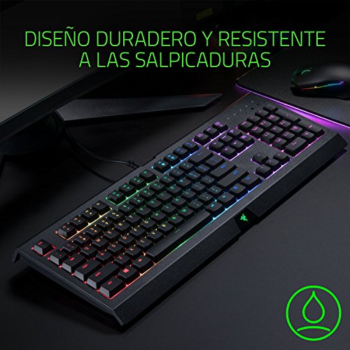 Razer Cynosa Chroma - Teclado de membrana para juegos (teclado con teclas de suaves, programables, rollover de 10 teclas, iluminación cromática RGB), ES Layout