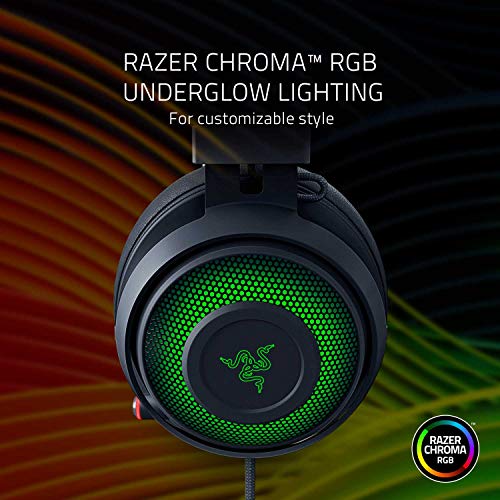 Razer Kraken Ultimate Auriculares Gaming USB, Con Micrófono con cancelación activa de ruido, THX Spatial Audio, RGB Chroma, Compatible con PC, PS4 y Switch Dock, Negro