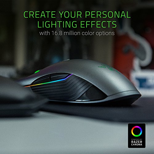 Razer Lancehead Wireless - Ratón para gaming ambidiestro (sensor láser con 16000 DPI, switches mecánicos, retroiluminación RGB Chroma), color Negro