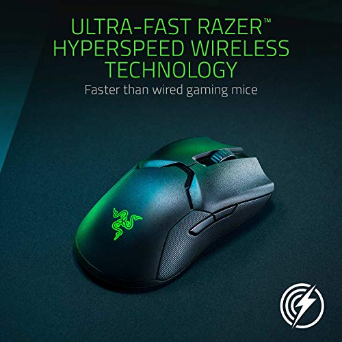 Razer Viper Ultimate Ratón inalámbrico para juegos Esports , para gaming, ambidiestro con 69 g de peso, cable Speedflex, sensor óptico 5G con estación de carga, Negro