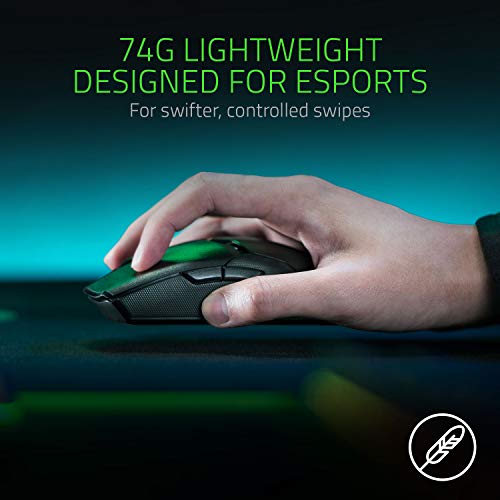 Razer Viper Ultimate Ratón inalámbrico para juegos Esports , para gaming, ambidiestro con 69 g de peso, cable Speedflex, sensor óptico 5G con estación de carga, Negro