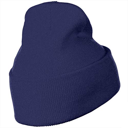 Rcdeey Tranvía Azul con Raya roja Unisex Invierno Verano Cálido con puños Llanura Slouchy Skull Gorro de Punto Diario