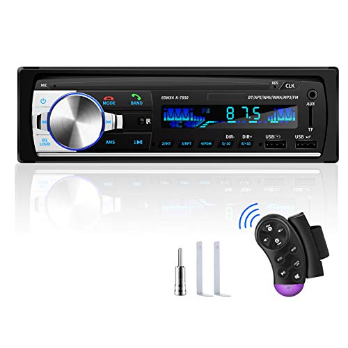 RDS Autoradio Bluetooth Manos Libres, CENXINY 4 x 65W Radio de Coche Bluetooth 5.0 LCD con Reloj, Soporte USB/AUX en FM/Am / MP3 / WMA/WAV/MPE/RDS Radio de Coche Estéreo