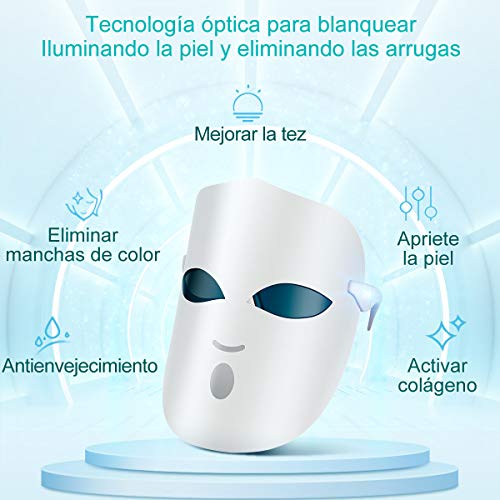 REAKOO light therapy mask Mascarilla LED mascarilla facial Mascarilla de terapia de luz Tratamientos para el acné Activar colágeno Mascarilla blanqueadora LED Tratamiento de la piel para el rostro