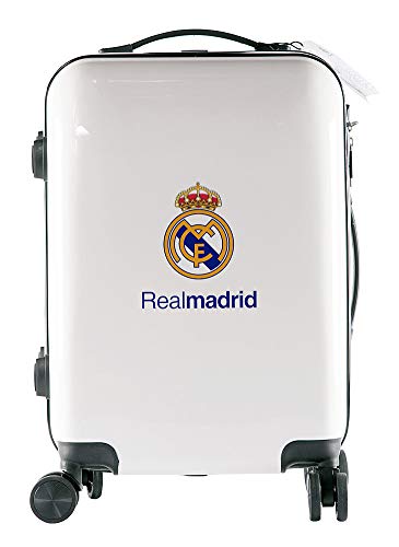 Real Madrid Maleta Equipaje de Mano - Producto Oficial del Equipo, Rígida y con Sistema de Cierre de Seguridad TSA