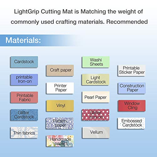 REALIKE luz Agarre Adhesivo Alfombrilla de Corte 3 uds 12X12” de Adherencia Cutting Mat para Todas las Máquinas Silhouette Cameo y Cricut