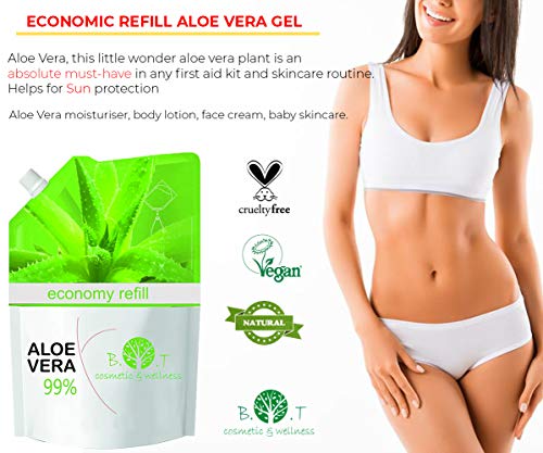 Recarga Ahorro 99% Gel Puro de Aloe Vera 2000 ml - recarga económica 2 kg