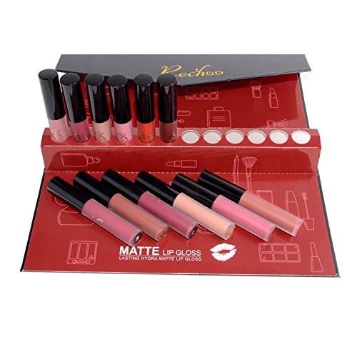 Rechoo 12 Pcs Barra de Labios Mate/Superstay Matte Pintalabios Maquillaje de Belleza Brillo Labial Terciopelo