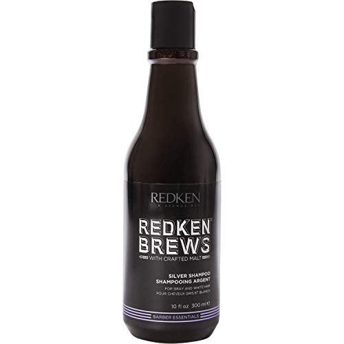 REDKEN Brews Silver Hombres Profesional Champú Hombres, Todo el pelo, Pelo canoso, blanco hair, 300 ml
