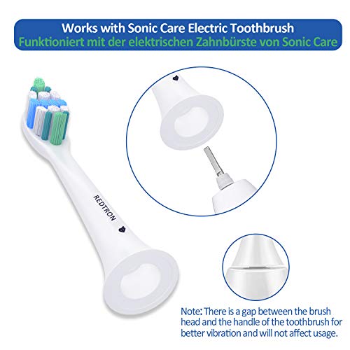 REDTRON Recambios Cepillo compatible con Philips Sonicare ProResults, Set de 8 Cabezales de Recambio compatible con DiamondClean, HealthyWhite, FlexCare Platinum, EasyClean, HydroClean, PowerUp