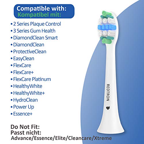 REDTRON Recambios Cepillo compatible con Philips Sonicare ProResults, Set de 8 Cabezales de Recambio compatible con DiamondClean, HealthyWhite, FlexCare Platinum, EasyClean, HydroClean, PowerUp