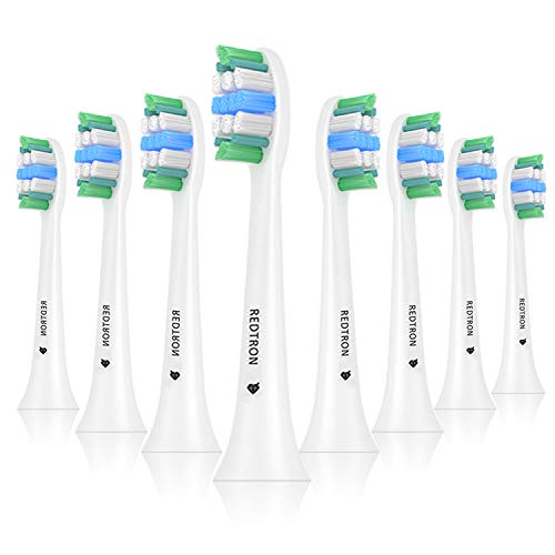 REDTRON Recambios Cepillo compatible con Philips Sonicare ProResults, Set de 8 Cabezales de Recambio compatible con DiamondClean, HealthyWhite, FlexCare Platinum, EasyClean, HydroClean, PowerUp