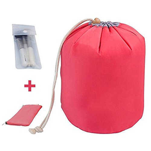 Reeamy-Home Bolso de tocador Portátil de Viaje, Higiene y Cosmética Bolsa a Prueba de Agua Kit de Viaje Organizador de Almacenamiento de baño de Maquillaje con Asas (Color : Red)