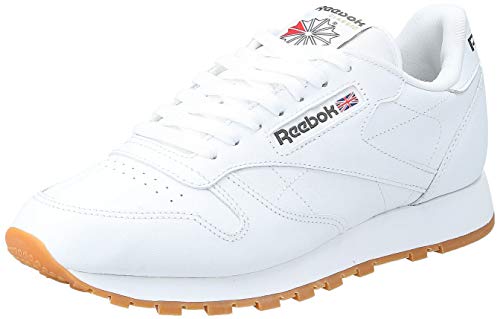 Reebok Classic Leather - Zapatillas de cuero para hombre, color blanco (white / gum 2), talla 45