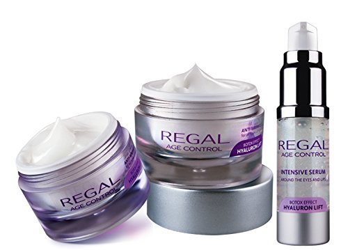Regal Age Control - Pack de 3 cremas con efecto antiarrugas y lifting - Crema de día, Crema de Noche y Serum Contorno de Ojos y Labios