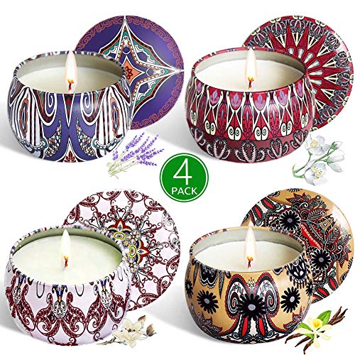 Regalo de Velas Perfumadas,AMAYGA Velas Aromaticas,Cera de Soja Natural,Aromaterapia Decoración para Relajación Fiesta Boda Baño Yoga Navidad Día de San Valentín Regalos