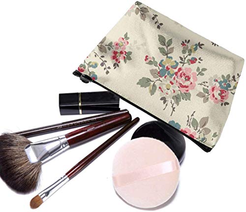 Regalo ideal – Happy Camper Rosa Retro Flamingo Camping Multifunción Trapezoidal Bolsa de almacenamiento Bolsa de cosméticos pequeña bolsa de maquillaje neceser portátil bolsa de viaje con cremallera