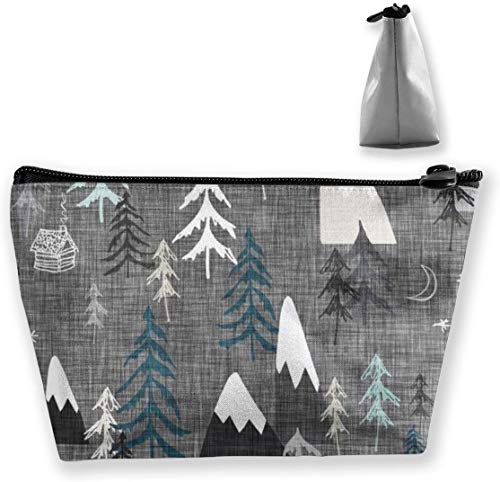 Regalo ideal – Happy Camper Rosa Retro Flamingo Camping Multifunción Trapezoidal Bolsa de almacenamiento Bolsa de cosméticos pequeña bolsa de maquillaje neceser portátil bolsa de viaje con cremallera