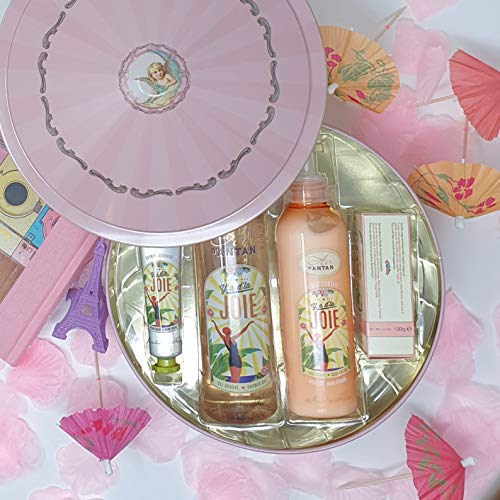 Regalos Mujer: Set JOIE Carrusel 4 productos: 1 gel de ducha 250 ml, 1 crema corporal 200 ml, 1 crema manos 25 ml, un jabón 100 g/Un Air d'Antan/Perfume: El azahar & rosa/Idea regalo/Belleza Mujer