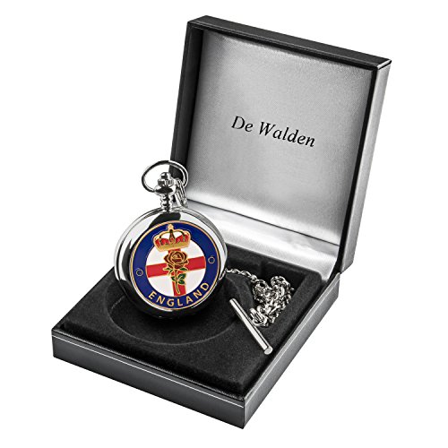 Reloj de bolsillo para hombre con esmalte de Inglaterra para boda, cumpleaños, Navidad, jubilación, día del padre, cualquier ocasión, regalo patriótico