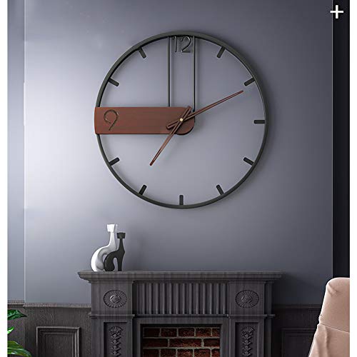 Reloj de pared grande de 20 pulgadas, no hace tickets – Vintage Simple Metal Art silencioso reloj de pared para sala de estar decorativo 53 cm, estilo 3