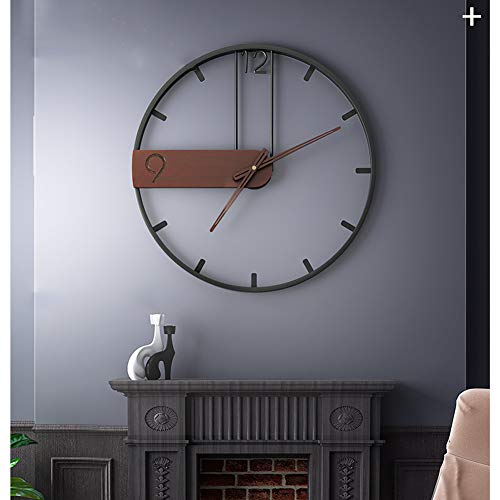Reloj de pared grande de 20 pulgadas, no hace tickets – Vintage Simple Metal Art silencioso reloj de pared para sala de estar decorativo 53 cm, estilo 3