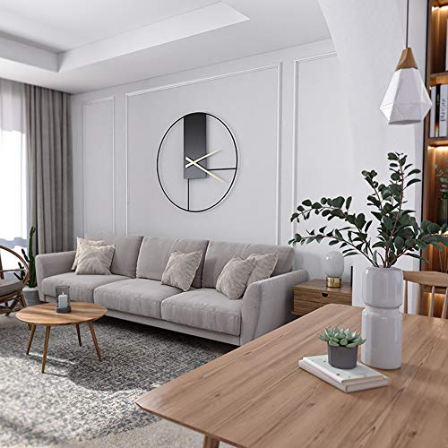Reloj de pared grande de 20 pulgadas, no hace tickets – Vintage Simple Metal Art silencioso reloj de pared para sala de estar decorativo 53 cm, estilo 1