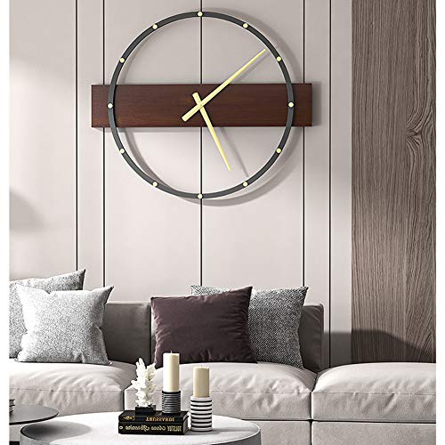 Reloj de pared grande de 20 pulgadas, no hace tickets – Vintage Simple Metal Art silencioso reloj de pared para sala de estar decorativo 53 cm, estilo 2