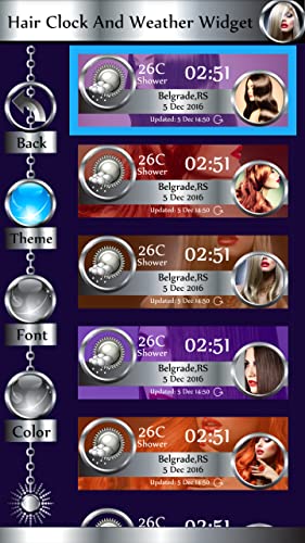 Reloj del pelo y el widget del tiempo