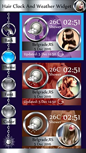 Reloj del pelo y el widget del tiempo