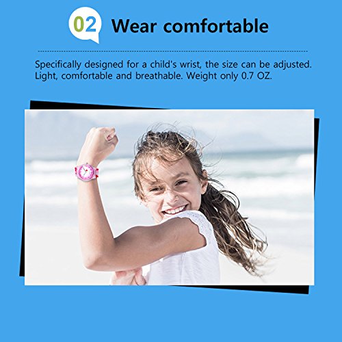 Reloj Deportivo Relojes de Pulsera de Cuarzo analogico para ninos Reloj Nina Chica Infantil KW047 Reloj Deportivo Reloj de Cuarzo para niñas Corazón Rosa