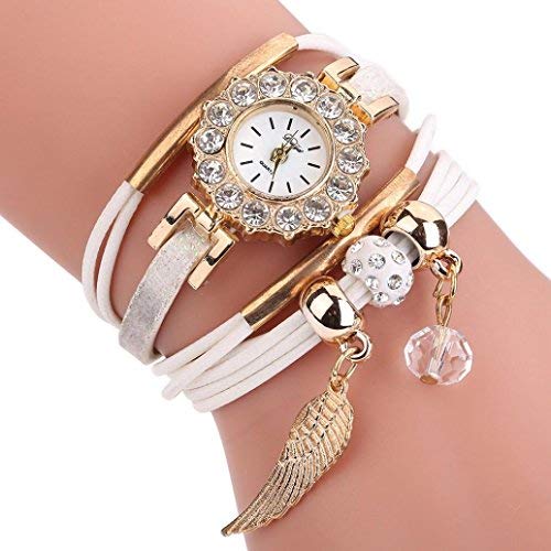 Relojes de Mujer Blanco 2018 Reloj de Cuarzo Popular Pulsera Piedras Preciosas de Flor por ESAILQ
