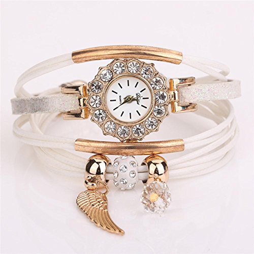 Relojes de Mujer Blanco 2018 Reloj de Cuarzo Popular Pulsera Piedras Preciosas de Flor por ESAILQ