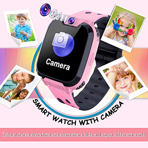 Relojes para Niños - Música Smartwatch para Niños Niña Game Watch (Tarjeta SD de 1GB incluida Pantalla táctil Relojes Inteligentes con Llamada Juego Cámara Música (Rosa)