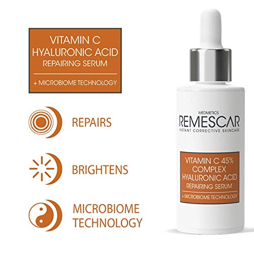 Remescar – Vitamina C y Ácido Hialurónico Serum Reparador - Microbiome Technology – Potencia el colágeno - Repara e ilumina la piel – Hidratación intensa – Suaviza y tonifica la piel