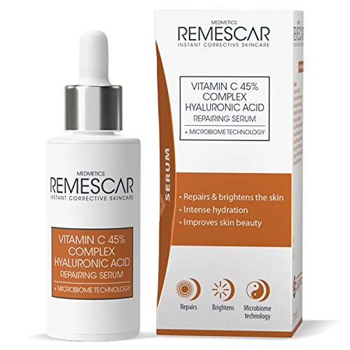 Remescar – Vitamina C y Ácido Hialurónico Serum Reparador - Microbiome Technology – Potencia el colágeno - Repara e ilumina la piel – Hidratación intensa – Suaviza y tonifica la piel