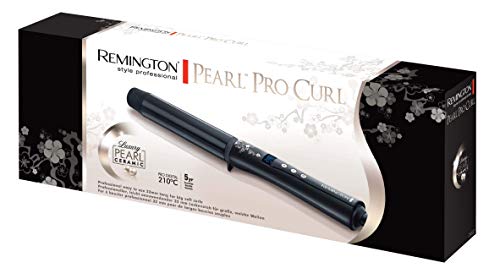 Remington CI9532 Pearl - Rizador de pelo, Cerámica con Perla, Punta Fría, Digital, Negro, Pinza de 32 mm