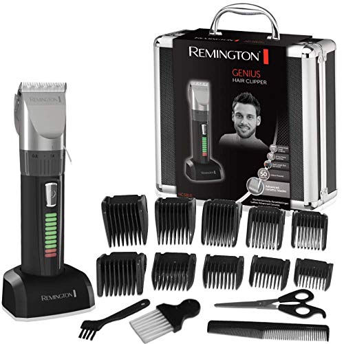 Remington HC5810 Genius - Máquina de Cortar Pelo, Cuchillas de Cerámica, Recargable, 10 Peines, Prestaciones Profesionales, Color Negro